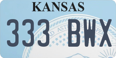 KS license plate 333BWX