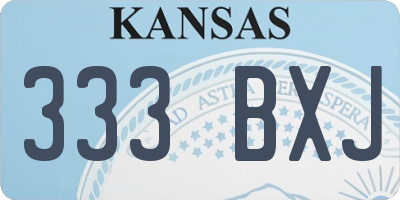 KS license plate 333BXJ