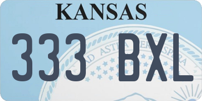KS license plate 333BXL