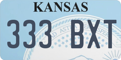 KS license plate 333BXT