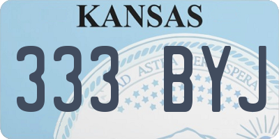 KS license plate 333BYJ