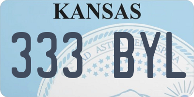 KS license plate 333BYL