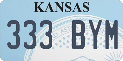 KS license plate 333BYM