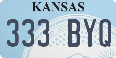 KS license plate 333BYQ