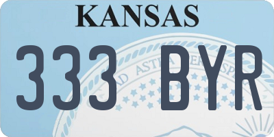 KS license plate 333BYR