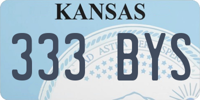 KS license plate 333BYS