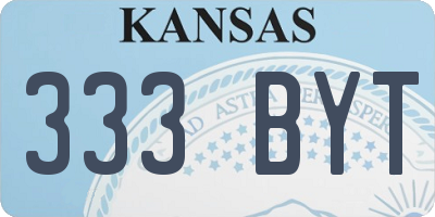 KS license plate 333BYT
