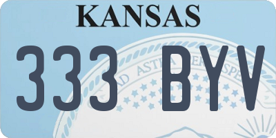 KS license plate 333BYV