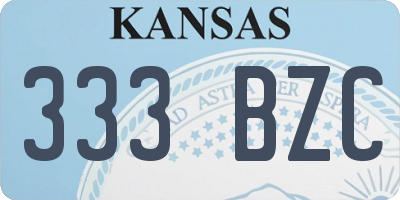 KS license plate 333BZC