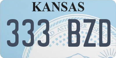 KS license plate 333BZD