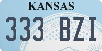 KS license plate 333BZI