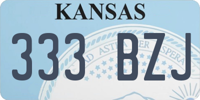 KS license plate 333BZJ