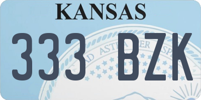 KS license plate 333BZK