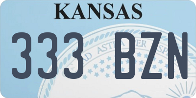 KS license plate 333BZN