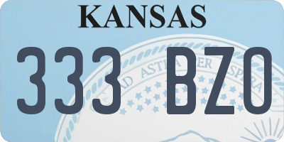 KS license plate 333BZO