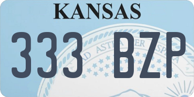 KS license plate 333BZP