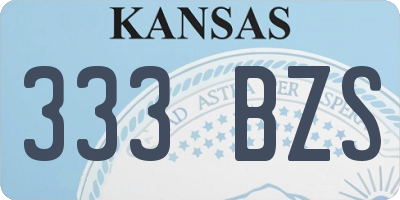 KS license plate 333BZS