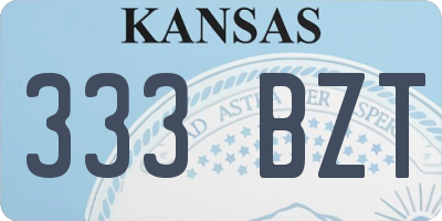 KS license plate 333BZT