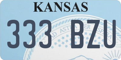 KS license plate 333BZU