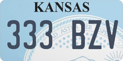 KS license plate 333BZV