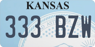 KS license plate 333BZW