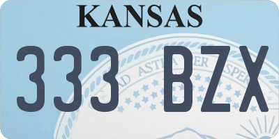 KS license plate 333BZX