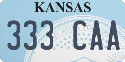 KS license plate 333CAA