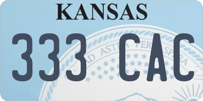 KS license plate 333CAC
