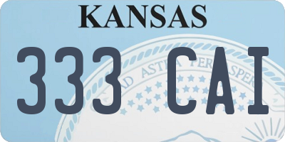 KS license plate 333CAI