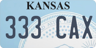 KS license plate 333CAX