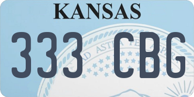 KS license plate 333CBG