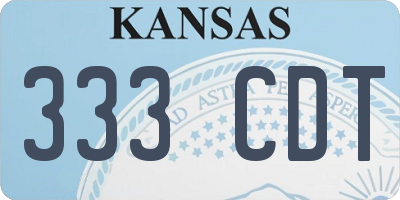 KS license plate 333CDT