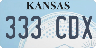 KS license plate 333CDX