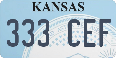 KS license plate 333CEF