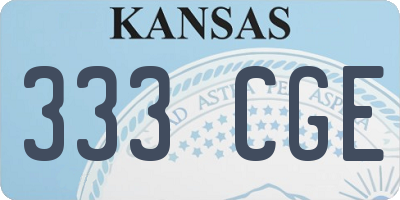 KS license plate 333CGE
