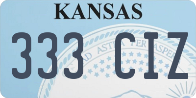 KS license plate 333CIZ
