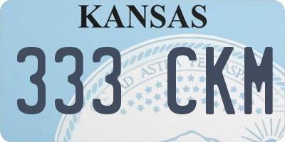 KS license plate 333CKM