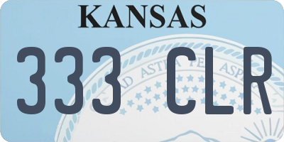 KS license plate 333CLR