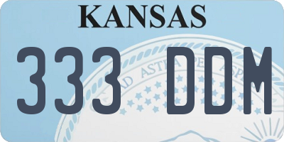 KS license plate 333DDM