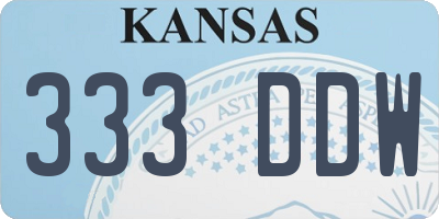 KS license plate 333DDW