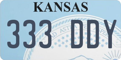 KS license plate 333DDY