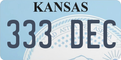 KS license plate 333DEC