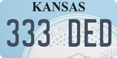 KS license plate 333DED