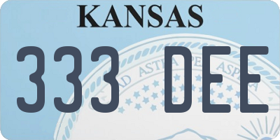 KS license plate 333DEE