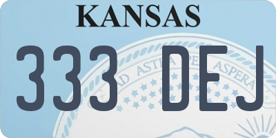 KS license plate 333DEJ