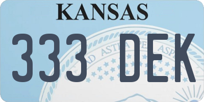 KS license plate 333DEK