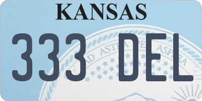 KS license plate 333DEL