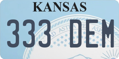 KS license plate 333DEM