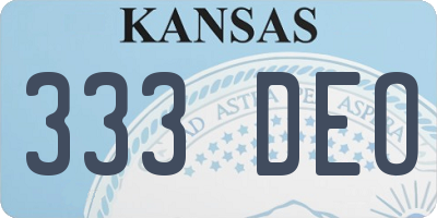 KS license plate 333DEO