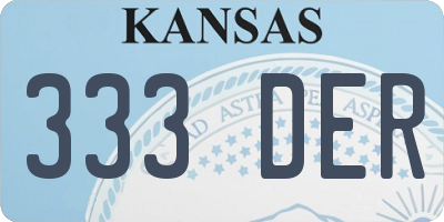 KS license plate 333DER
